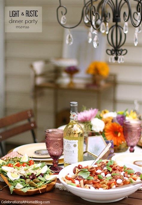 It will all come together very easily for a relaxing and fun dinner party sure to impress your guests! Light Rustic Dinner Menu for a Casual Party at Home ...