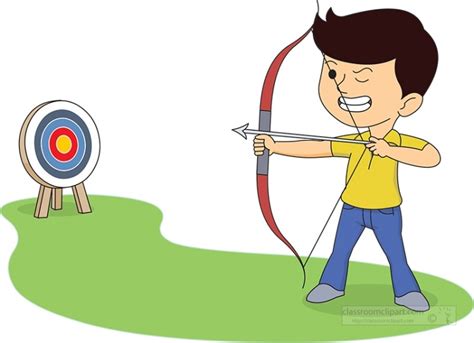 Archery Clipart Boy Aiming Target With Bow And Arrow Archery Clipart