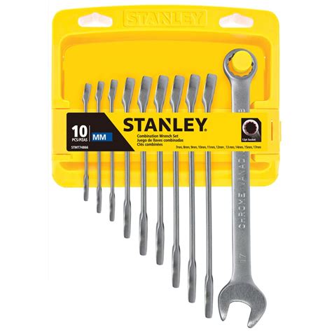 Shop Stanley 10 Piece Matte Metric Combination Wrench Set At