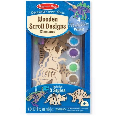 Melissa And Doug Decorate Your Own Wooden Scroll Designs Dinosaurs Craft