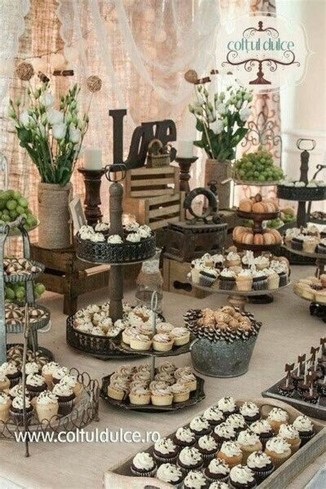 See more ideas about rustic buffet, wedding food, buffet. Cool 30+ Amazing Wedding Dessert Table Ideas. More at http ...
