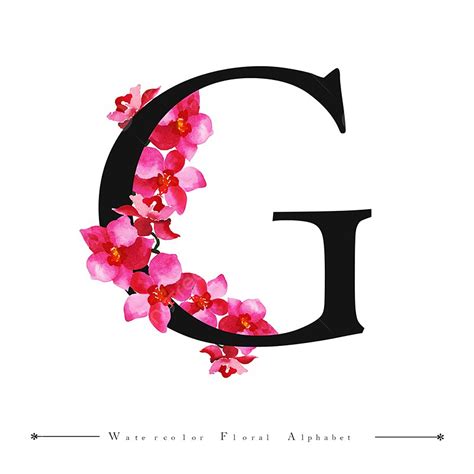 Alphabet G Vector Hd Png Images G Alphabet Letter Watercolor Floral
