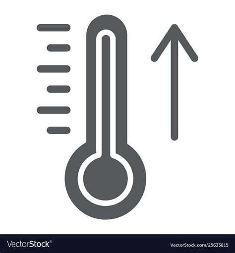 Raising Temperature Glyph Icon Weather Royalty Free Vector