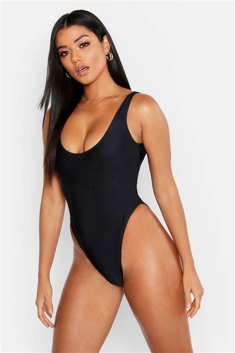 Scoop High Leg Swimsuit Boohoo In High Leg Swimsuit Swimsuits