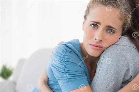 Sad Woman Being Consoled By Her Friend Stock Image Image Of Household