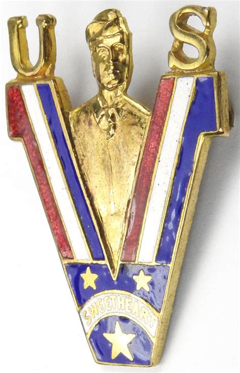 Ww2 Us Patriotic Red White And Blue V For Victory Sweetheart Pin
