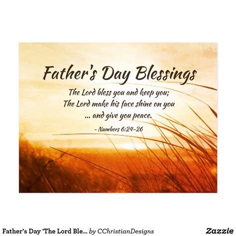 Fathers Day The Lord Bless You Bible Verse Postcard Zazzle