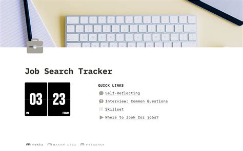 Galerie De Modèles Notion Job Search Tracker