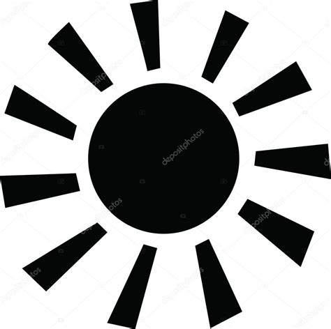 Silhouette Sun With Rays On A White Background — Stock Vector © Prawny