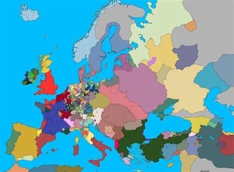 Политическая карта Европы в 1444 году Пикабу