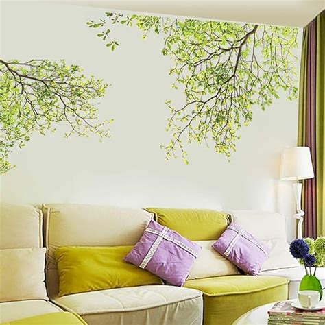 Green Tree Branch Removable Wall Sticker Mural Art Decals Self Adhesive Bedroom Living Room