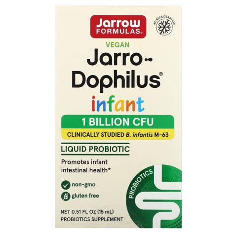 Jarrow Formulas Vegan Jarro Dophilus Infant Liquid Probiotic Billion CFU Fl Oz Ml