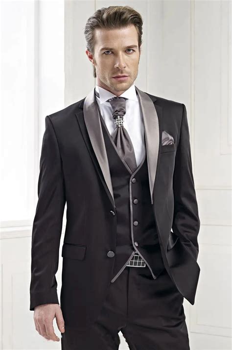 Buy New Style Groom Tuxedo Black Groomsmen Custom Made Weddingdinner Suits