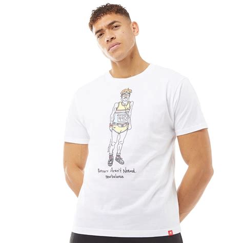 New Balance Heren Essentials Runner T Shirts Wit