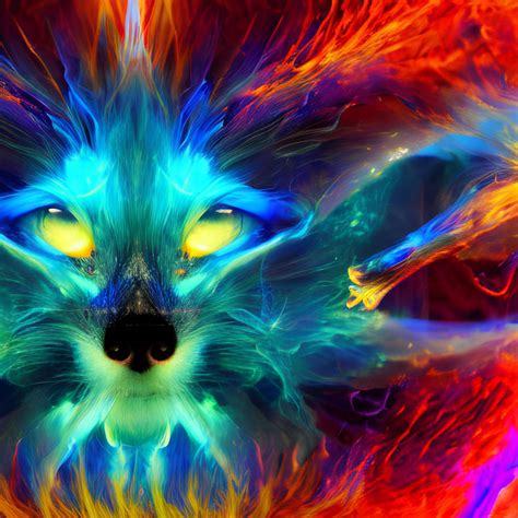 Blue Flame Fox Fire Psychedelic By Giuseppedirosso On Deviantart