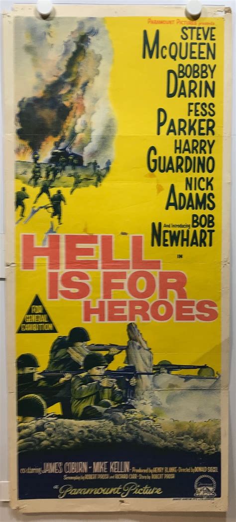 Original Daybill Movie Poster Hell Is For Heroes Steve Mcqueen
