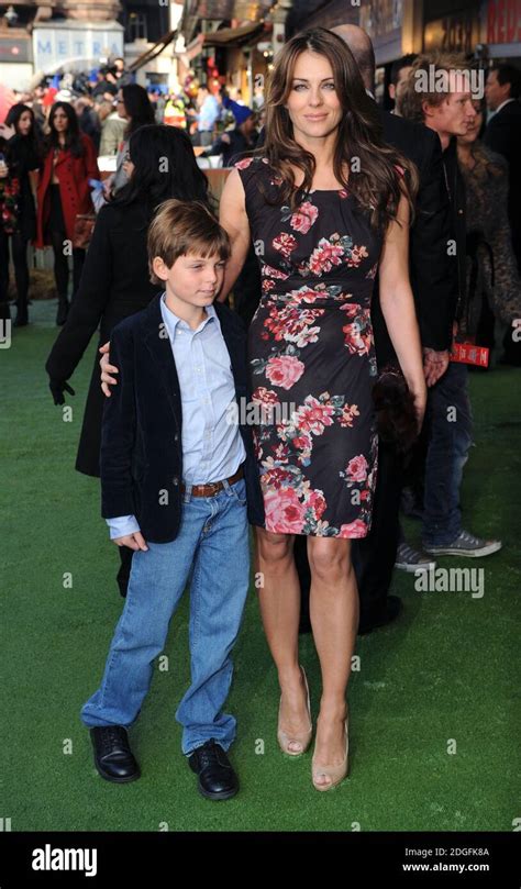 Elizabeth Hurley And Son Damian Charles Hurley Arrive At The Gnomeo And