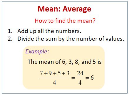 Arithmetic Mean (examples, solutions, worksheets, videos, games ...