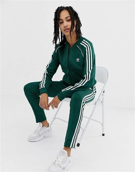 Adidas Originals Adicolor Three Stripe Track Jacket In Green Asos