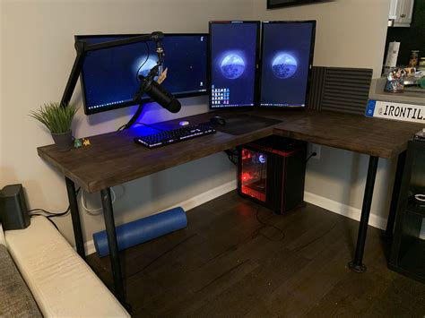 Ikea bekant corner desk right, white, black ,size. Finally got rid of my Ikea desktop and built a custom desk ...