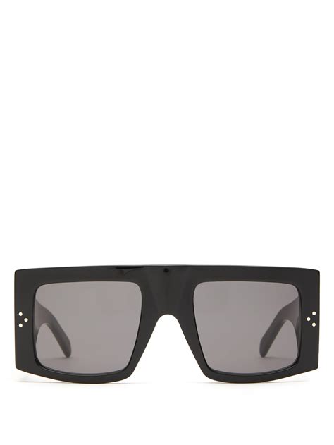 Celine Oversized Flat Top Acetate Sunglasses In Black Lyst