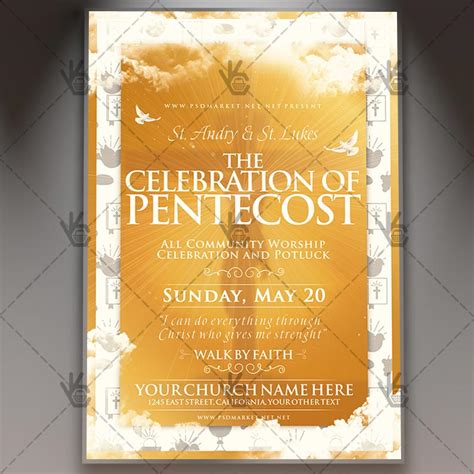 The Celebration Of Pentecost Flyer Psd Psdmarket