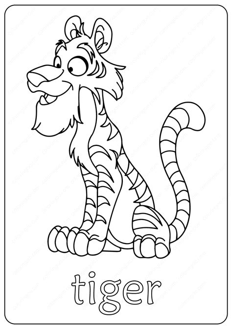 Stone a letter free coloring page. Free Printable Tiger Outline Coloring Page