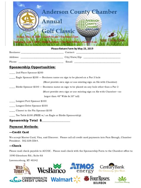 Fillable Online Free Golf Tournament Registration Form Template Golf