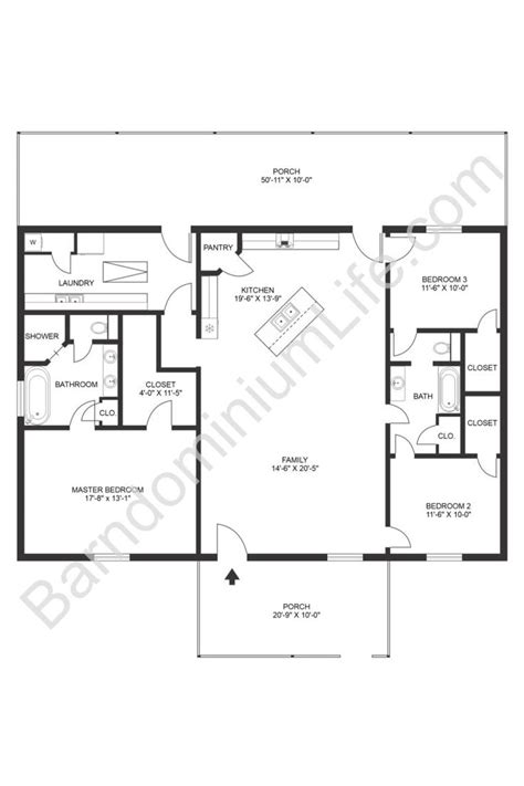 Open Concept Two Story Barndominium Floor Plans Floorplans Click