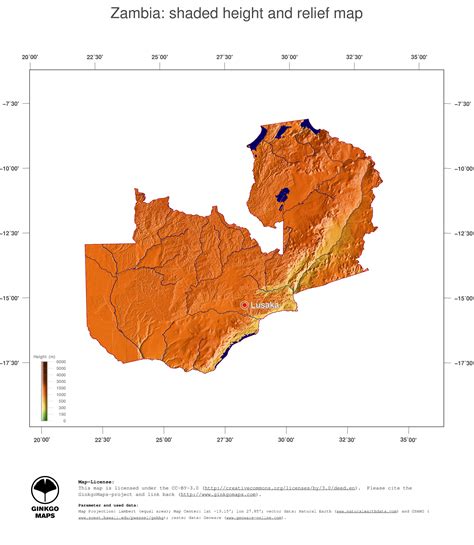 Map Zambia Ginkgomaps Continent Africa Region Zambia