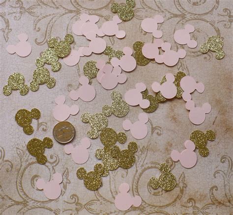 Pink Gold Glitter Minnie Mouse Confetti Birthday Party Etsy