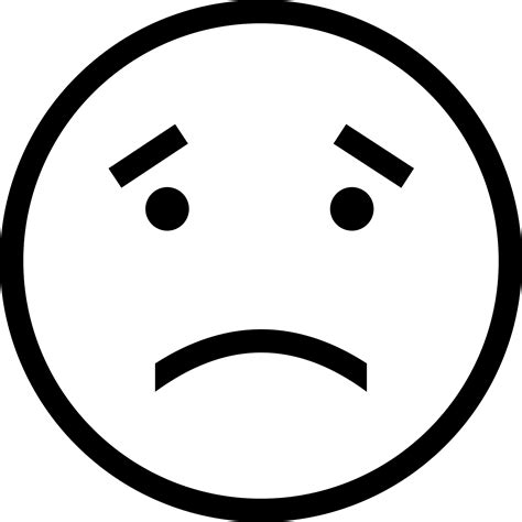 Smiley Emoticon Face Black And White Clip Art Sad Emoji Png Download