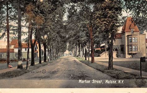 Malone New York Morton Street Scene Historic Bldgs Antique Postcard
