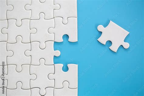 Jigsaw Puzzle With Missing Piece Completing Final Task Missing Jigsaw