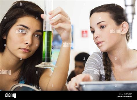 High School Students In Chemistry Class Stock Photo Alamy