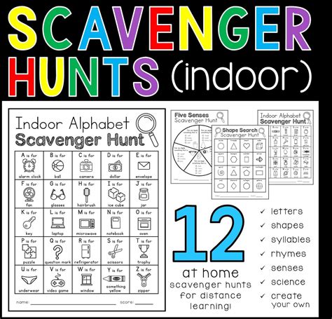 Indoor Scavenger Hunts With Pictures 12 Versions Printable Etsy