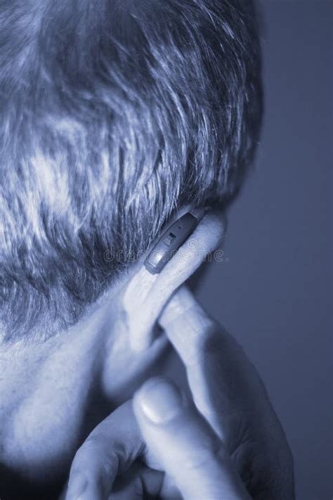 Deaf Man Hearing Aid Ear Stock Image Image Of Medicine 120108633
