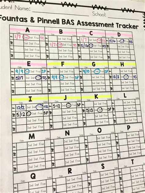 Freebie Fountas And Pinnell Student Assessment Tracker She Guided