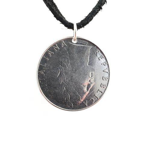 Italian Coin Necklace 100 Lire Mens Necklace Womens Etsy