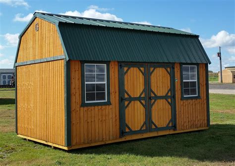 Grandview Buildings 10x16 Side Lofted Barn Green Metal Roof With