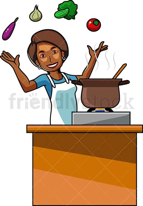 Black Woman Cooking Clipart