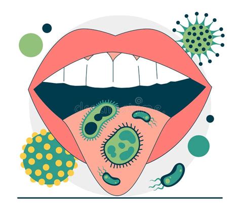 halitosis concept chronic bad stinky breath bacterial oral disease stock vector illustration