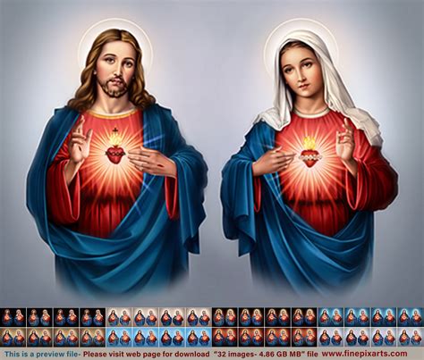 Sacred Heart Of Jesus And Immaculate Heart Of Mary Wallpaper
