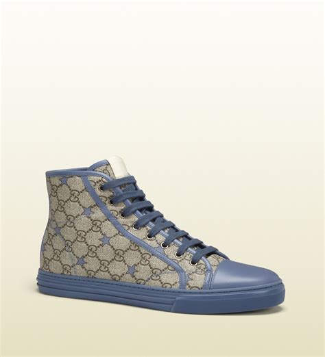 Gucci Gg Supreme Stars Canvas Hightop Sneaker In Blue For Men Lyst
