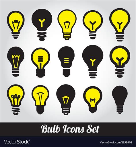 Light Bulbs Bulb Icon Set Royalty Free Vector Image