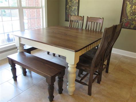 Bring back the simplicity and rustic appeal of an old farmhouse with these measure and mark all joints using a carpenter's square. CUSTOM SQUARE FARMHOUSE FARM TABLE w/ MATCHING BENCHES ...
