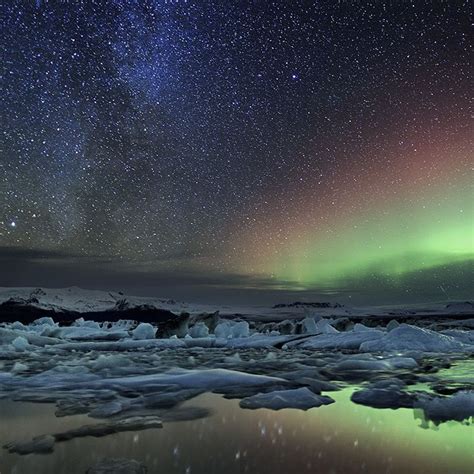 Iurie Belegurschi Photography Milky Way And Aurora Over Glacier Lagoon