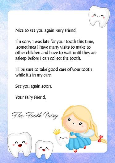 Printable Handwritten Tooth Fairy Letter Free Printable Templates