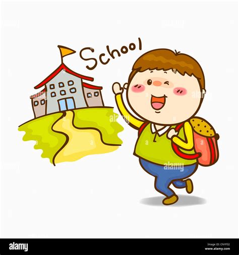 A Boy Going To School Stock Photo Alamy