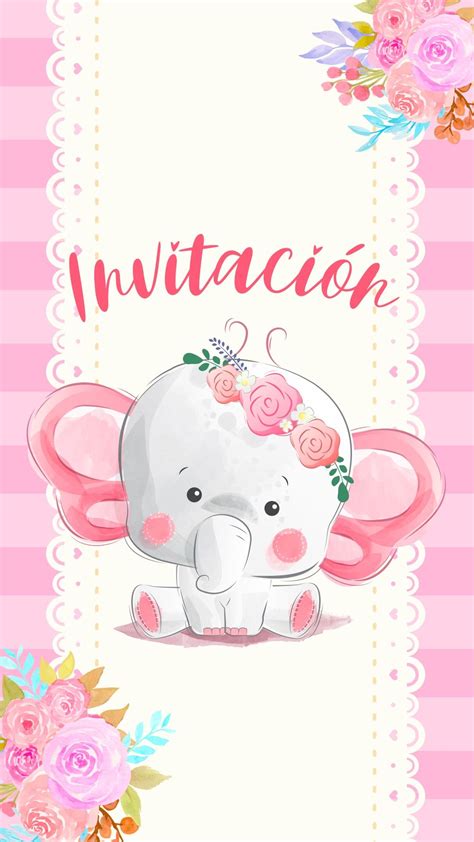 Tarjeta De InvitaciÓn Digital A Baby Shower NiÑa Invitaciones
